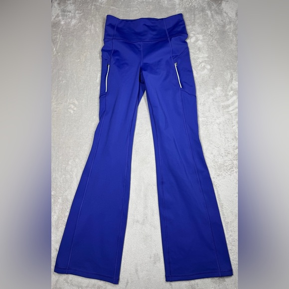 Athleta Rainer Bootcut Noble Blue Zip Pockets Athletic Leggings 467899 Small - Picture 2 of 16
